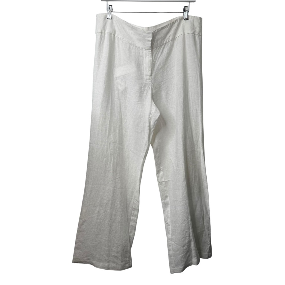 Eileen Fisher Wide Leg Linen Trousers Pants NWT Size L